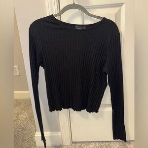 ASOS Black Ribbed Long Sleeve Top